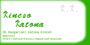 kincso katona business card